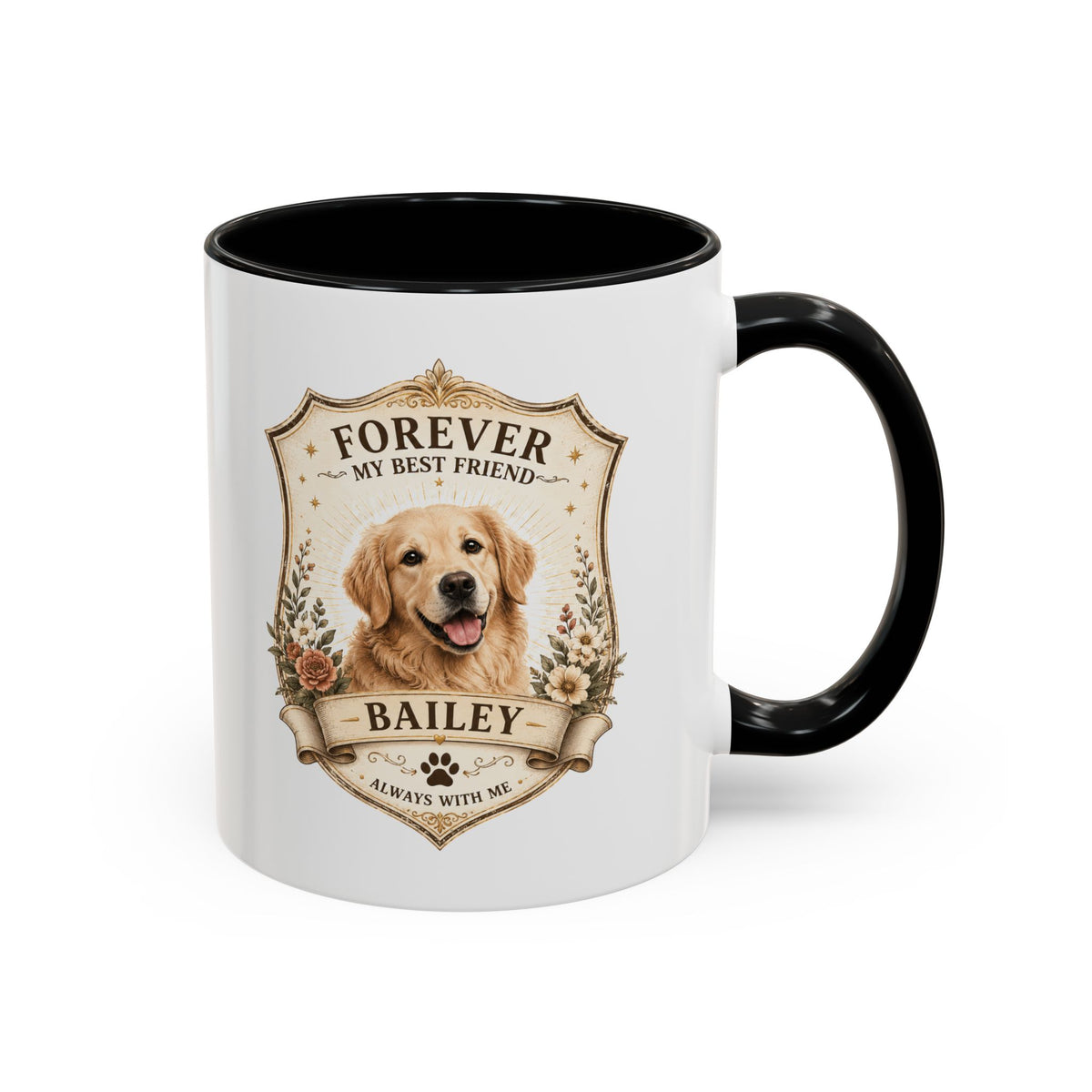 Milo Bailey Dog Dad Mom Golden Retriever Memorial Coffee Mug – “Forever My Best Friend” Personalized Dog Tribute