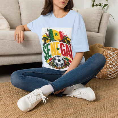 Senegal Flag Soccer T-Shirt — Lion & Football Pride Tee