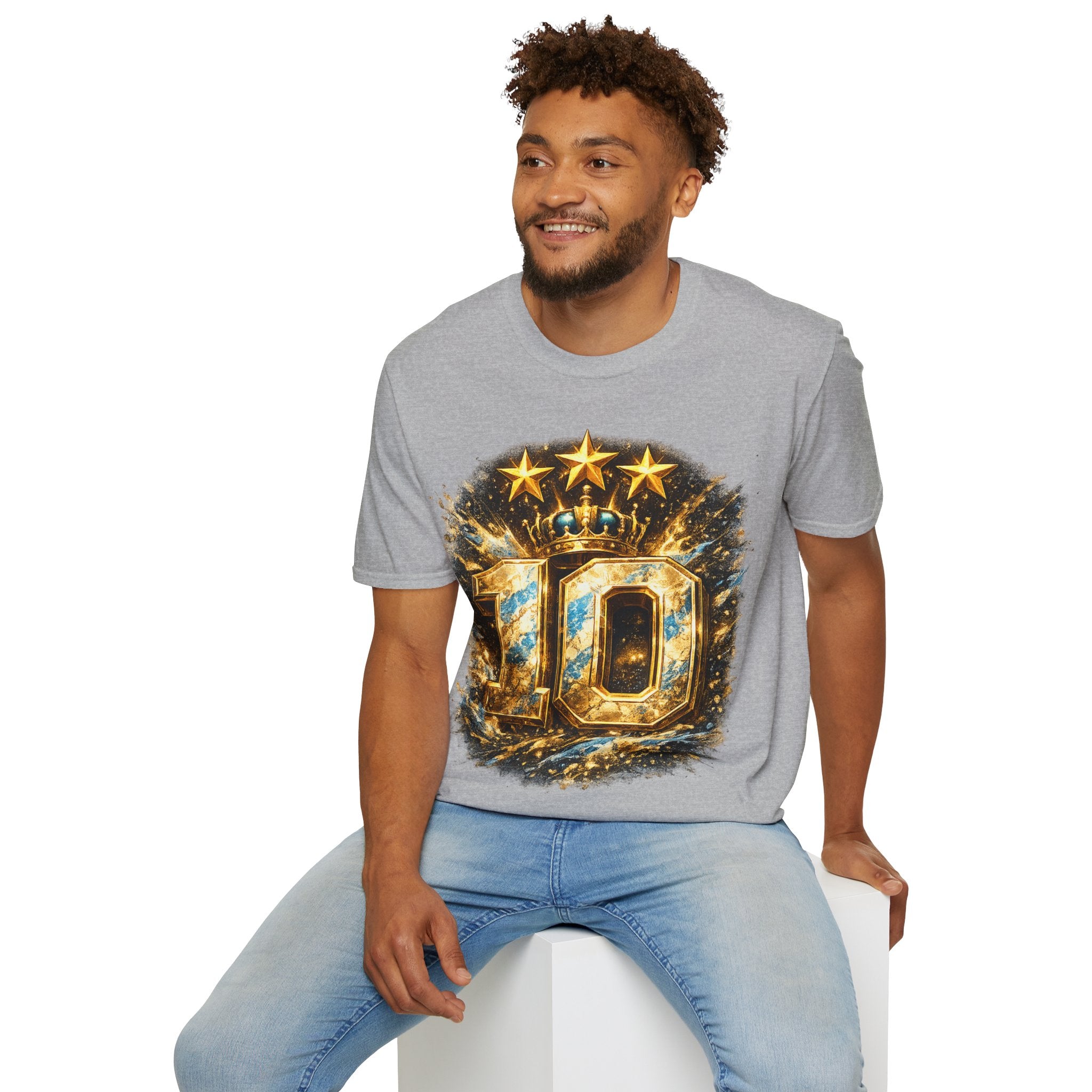 Argentina, MESSI #10 T-Shirt — Gold Crown '10' Victory Graphic Tee