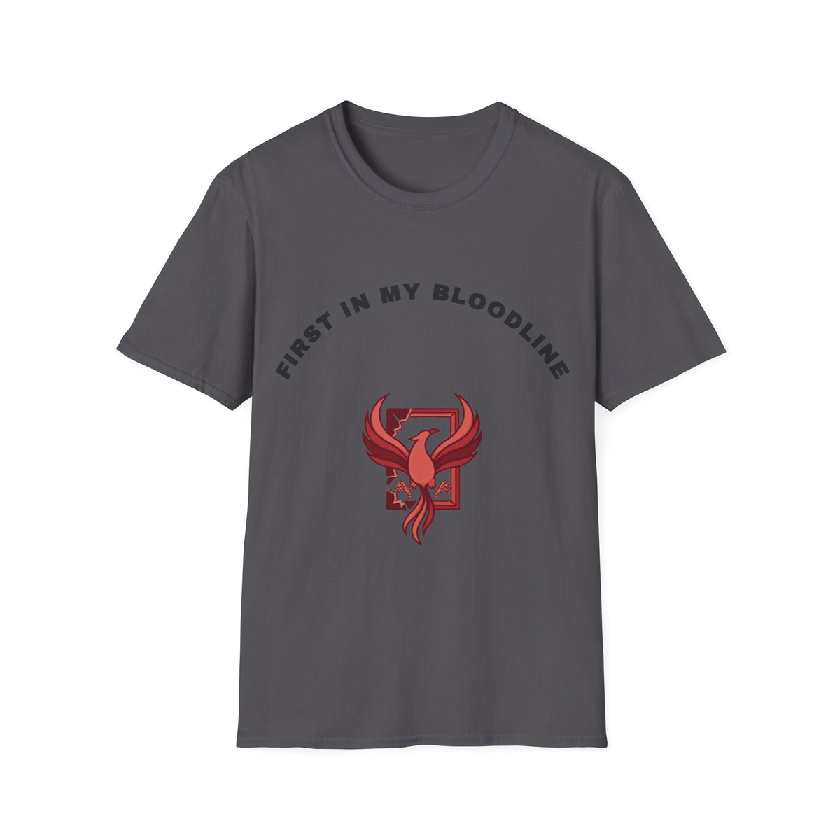T-Shirt — “First In My Bloodline” Red Phoenix Emblem - Trending Now - September 2026