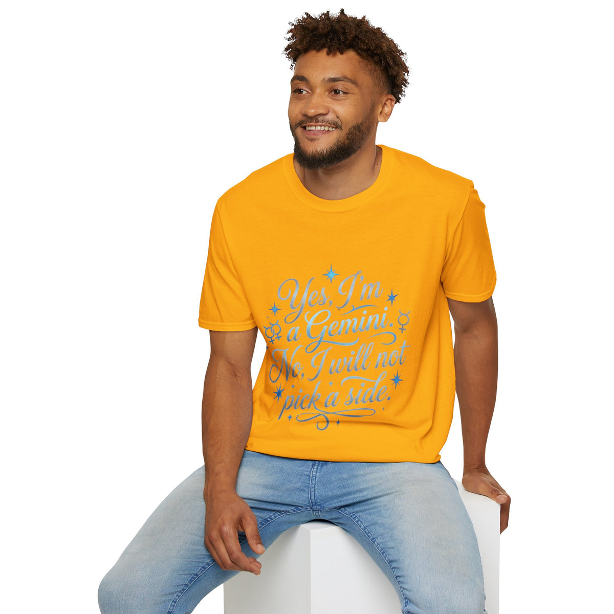 Yes, I'm a Gemini T-Shirt — Funny Zodiac Astrology Tee (“No, I will not pick a side”)