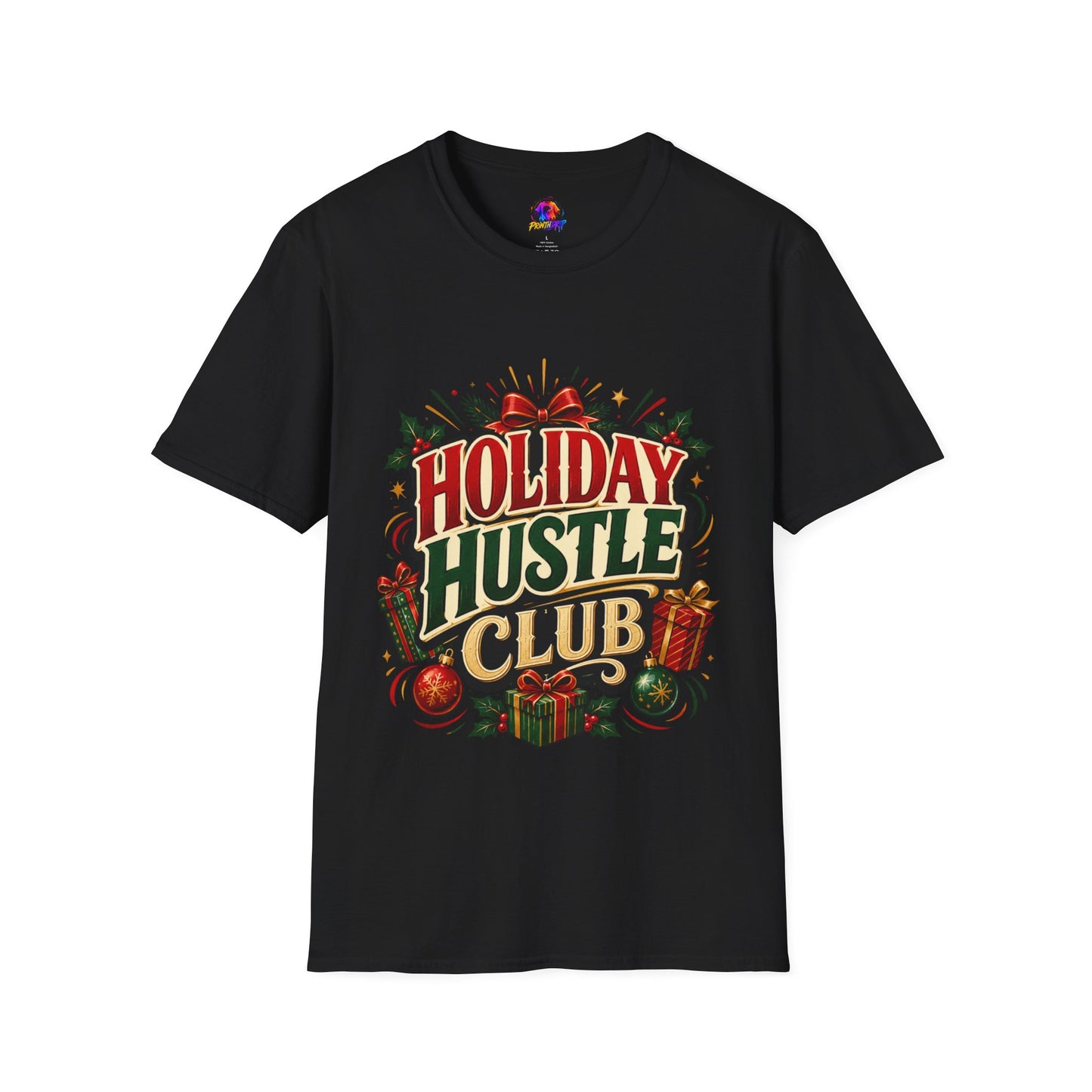 Holiday Hustle Club T-Shirt — Funny Christmas Graphic Tee