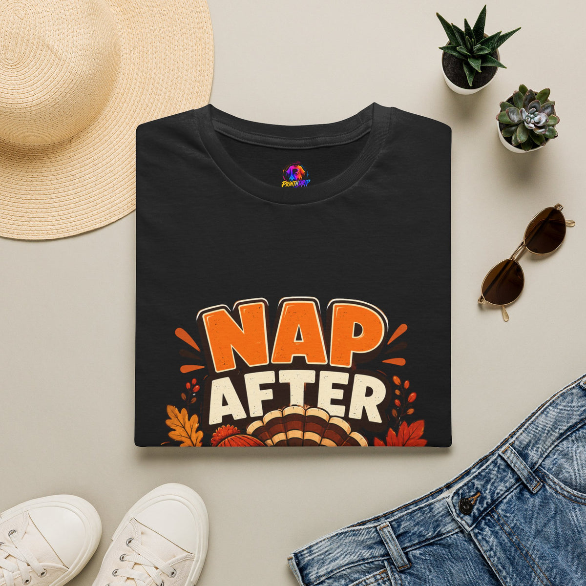 Thanksgiving T-Shirt Nap After Pie T-Shirt — Funny Thanksgiving Turkey Tee