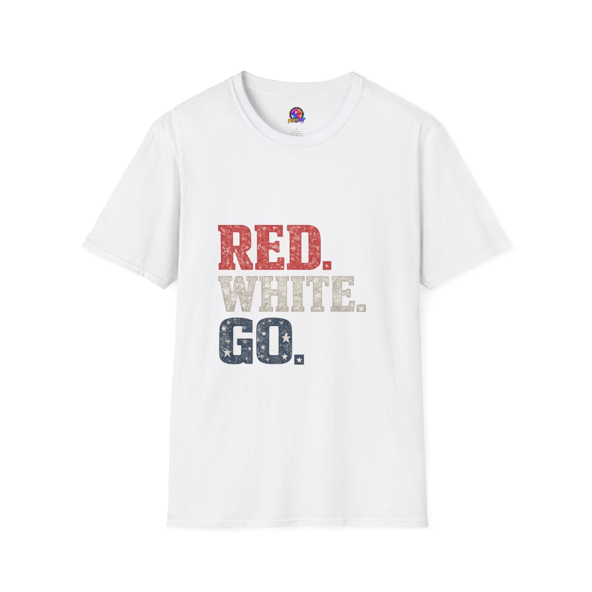 USA Patriotic 'Red. White. Go.' T-Shirt — 4th of July Independence Day Tee