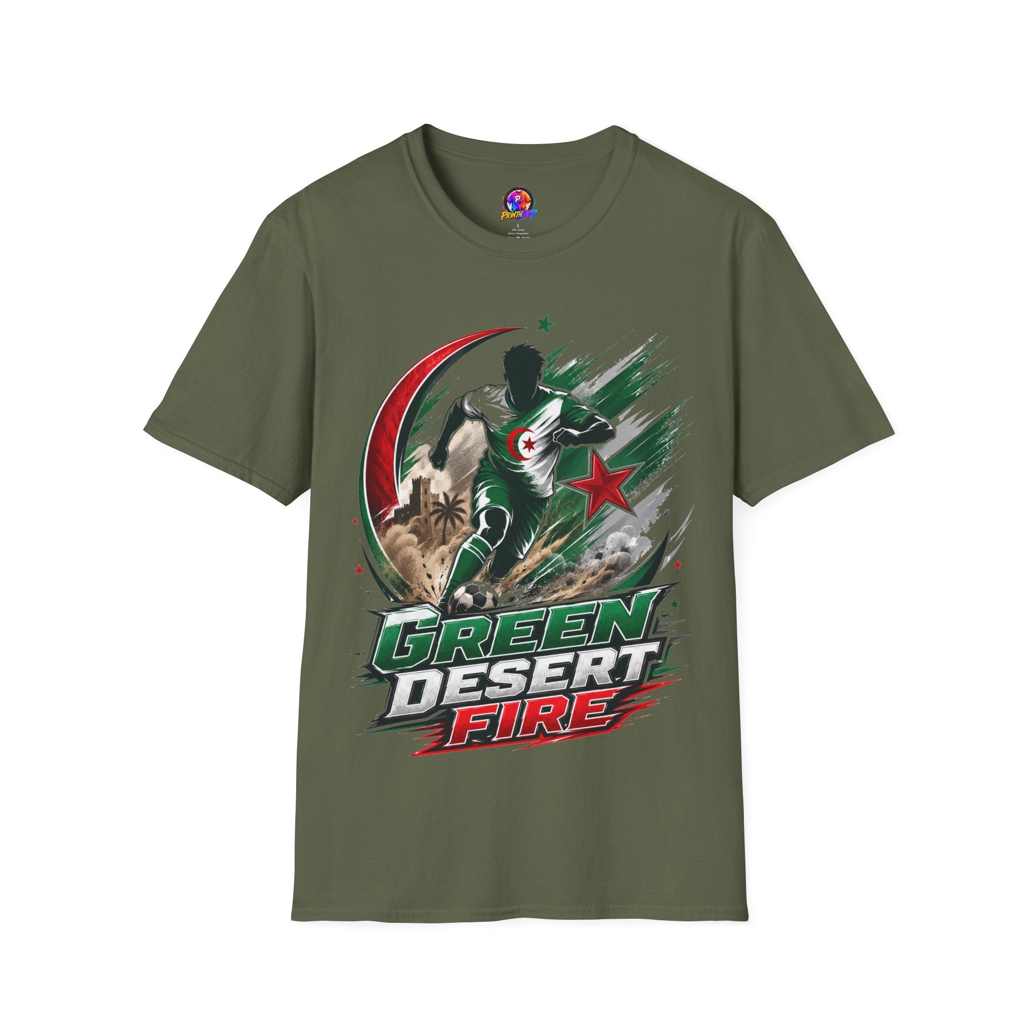 Algeria Football Fan Tee — "Green Desert Fire" Soccer Shirt