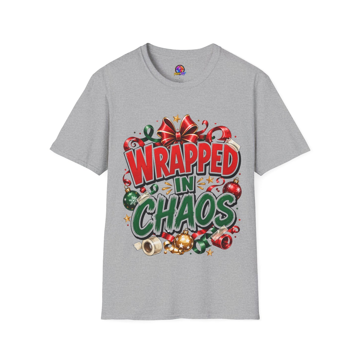 T-Shirt — "Wrapped in Chaos" Holiday Graphic Tee