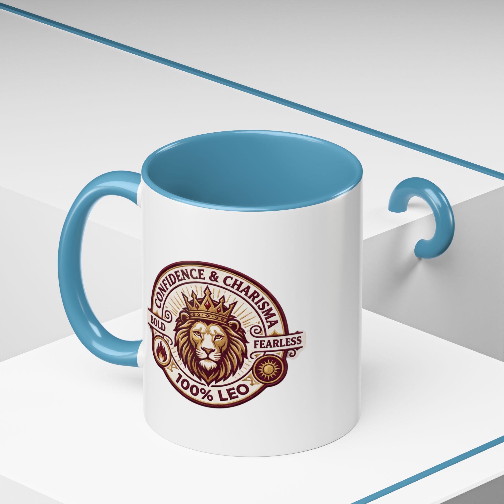 Leo Zodiac Coffee Mug — '100% Leo' Lion Design, Confidence & Charisma Gift