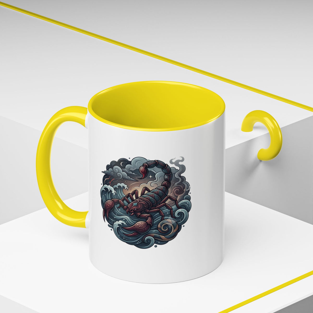 Scorpion Ocean Accent Coffee Mug – Nautical Tattoo-Style