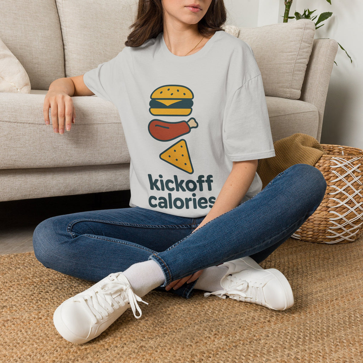 Funny 'Kick Off Calories' T-Shirt — Burger, Drumstick & Pizza Fitness Humor Tee - Trending Now - August 2026
