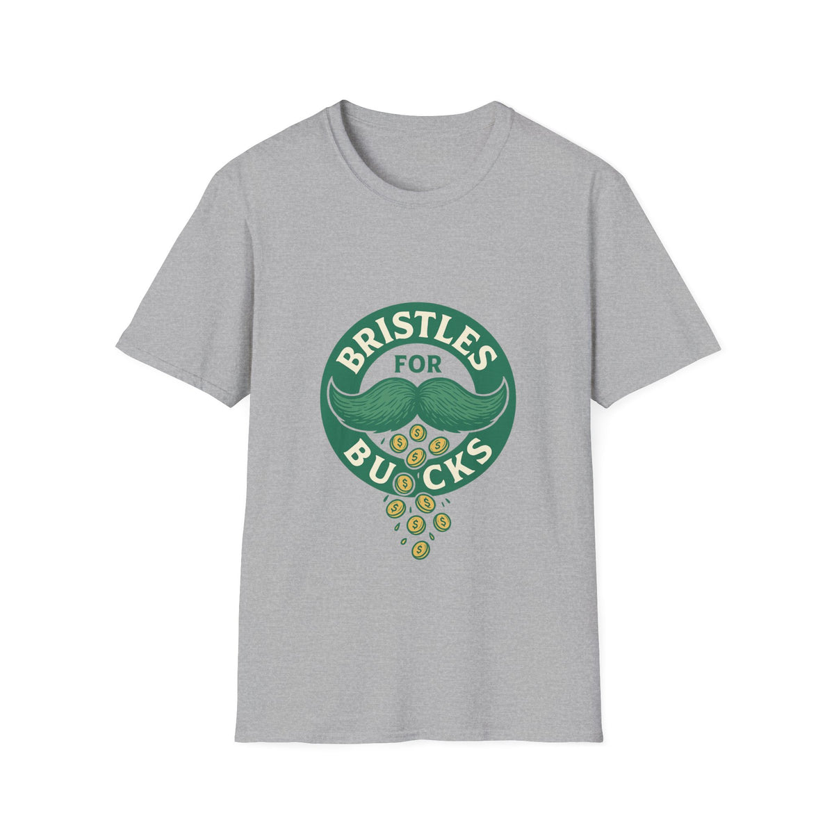 Bristles for Bucks T‑Shirt — Vintage Green Charity Donation Logo Tee - Trending Now - October 2026