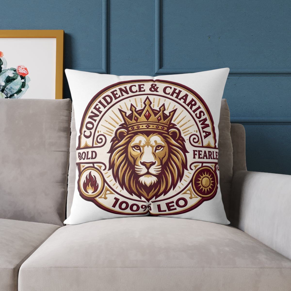 Leo Zodiac Confidence And Charisma Square Poly Canvas Pillow