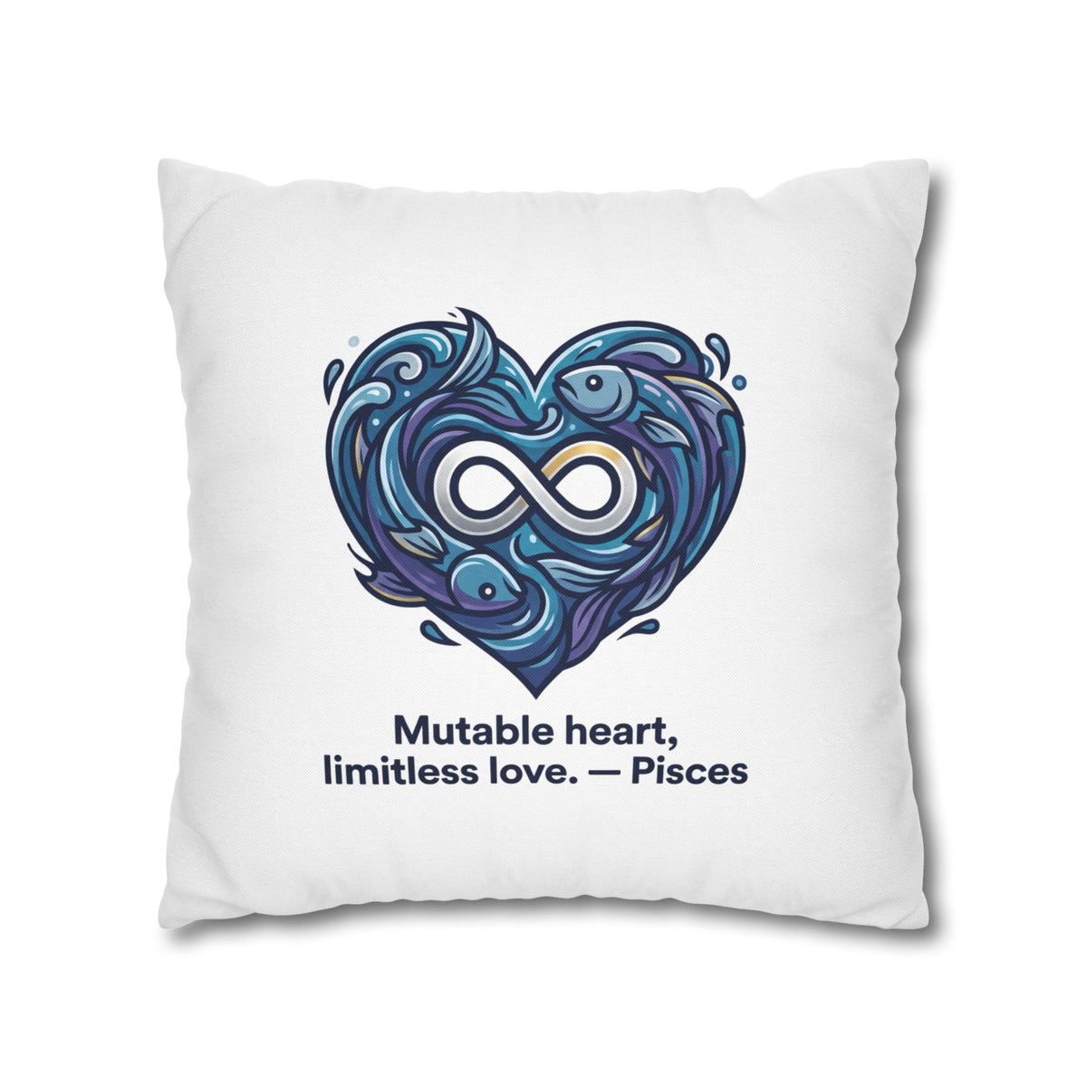Pisces Infinity Heart Pillowcase — "Mutable heart, limitless love."