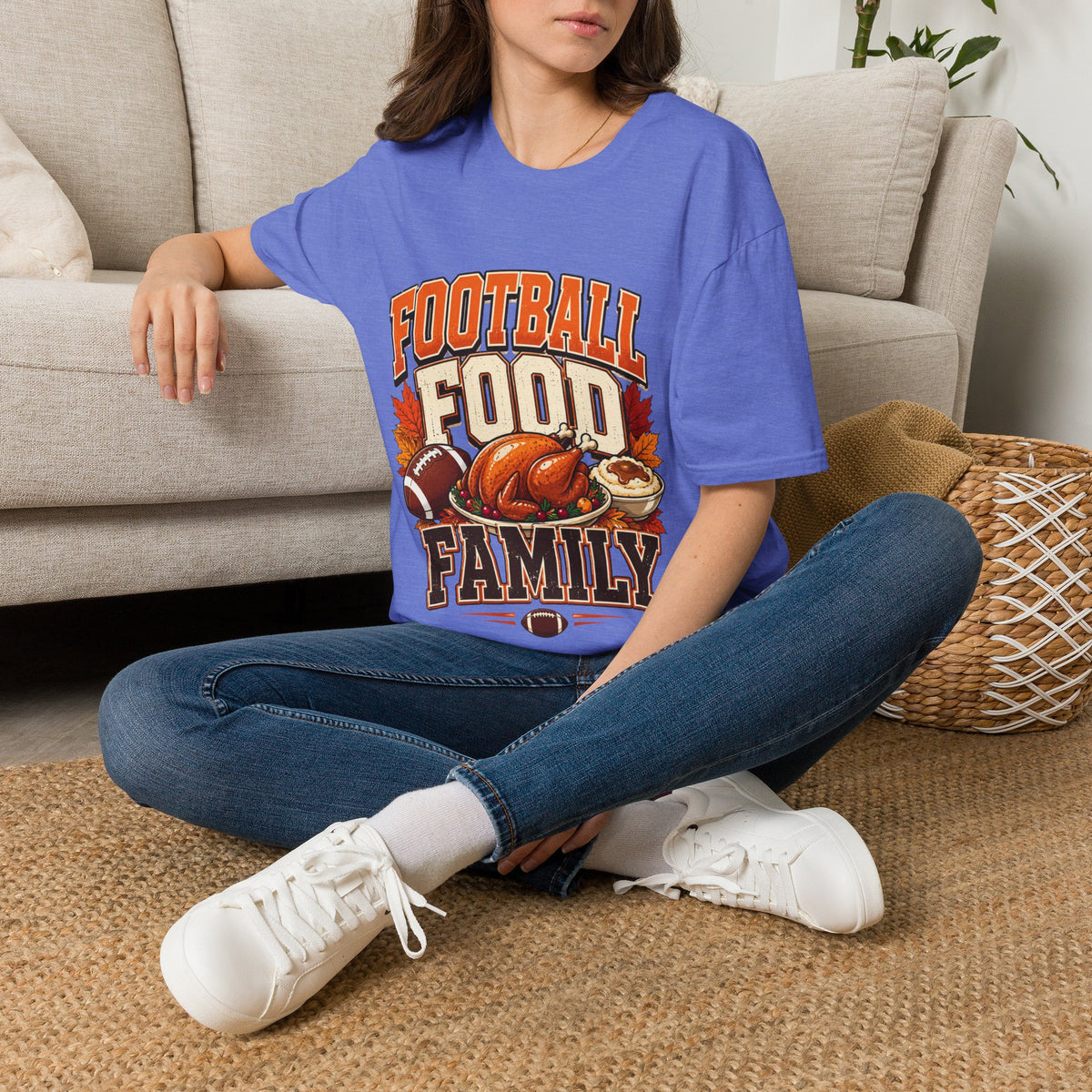 Thanksgiving T-Shirt Football Food Family T-Shirt — Thanksgiving Tailgate Tee for Fans