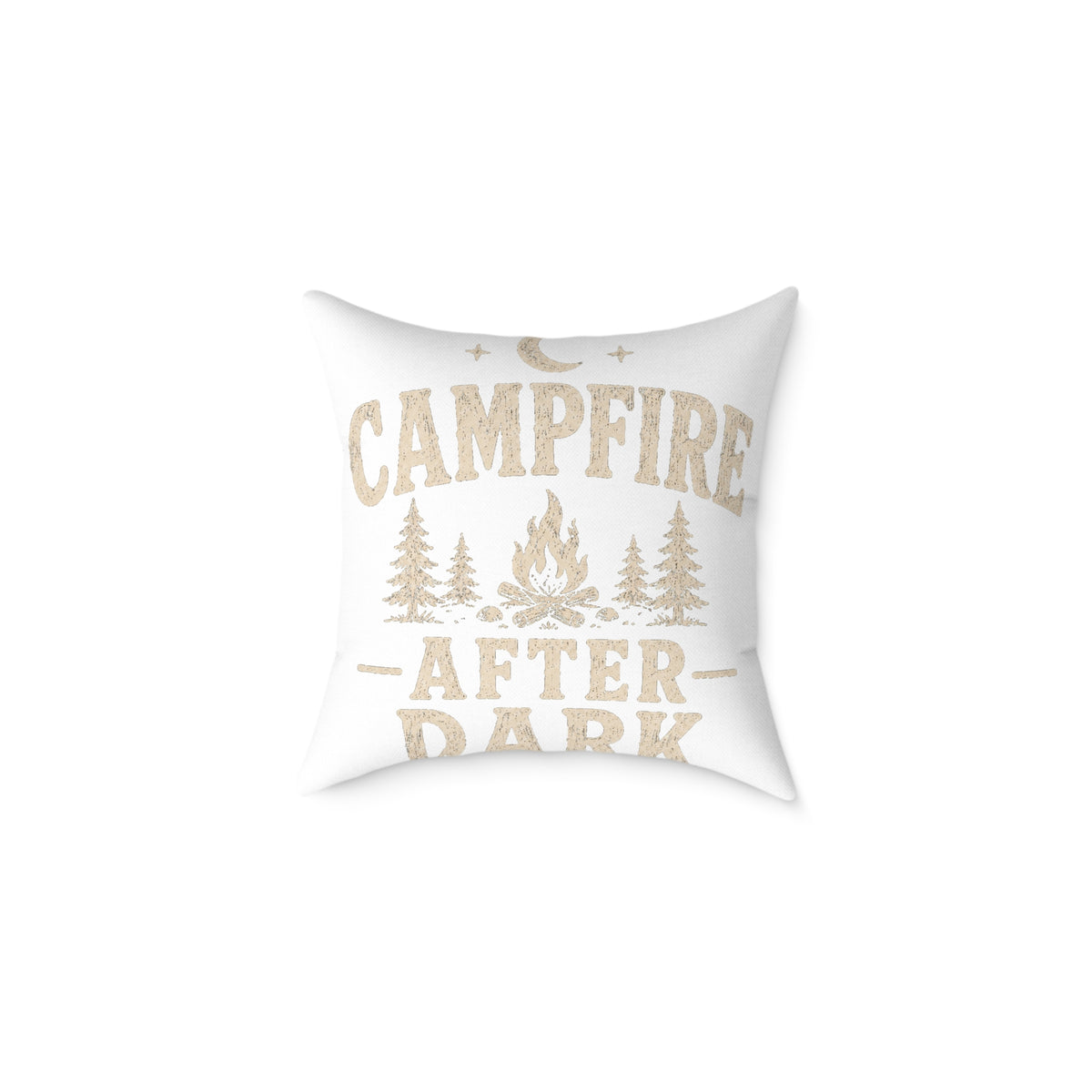 Campfire After Dark Square Pillow Milo Bailey Dog Dad Mom– Rustic Outdoor Cabin Decor