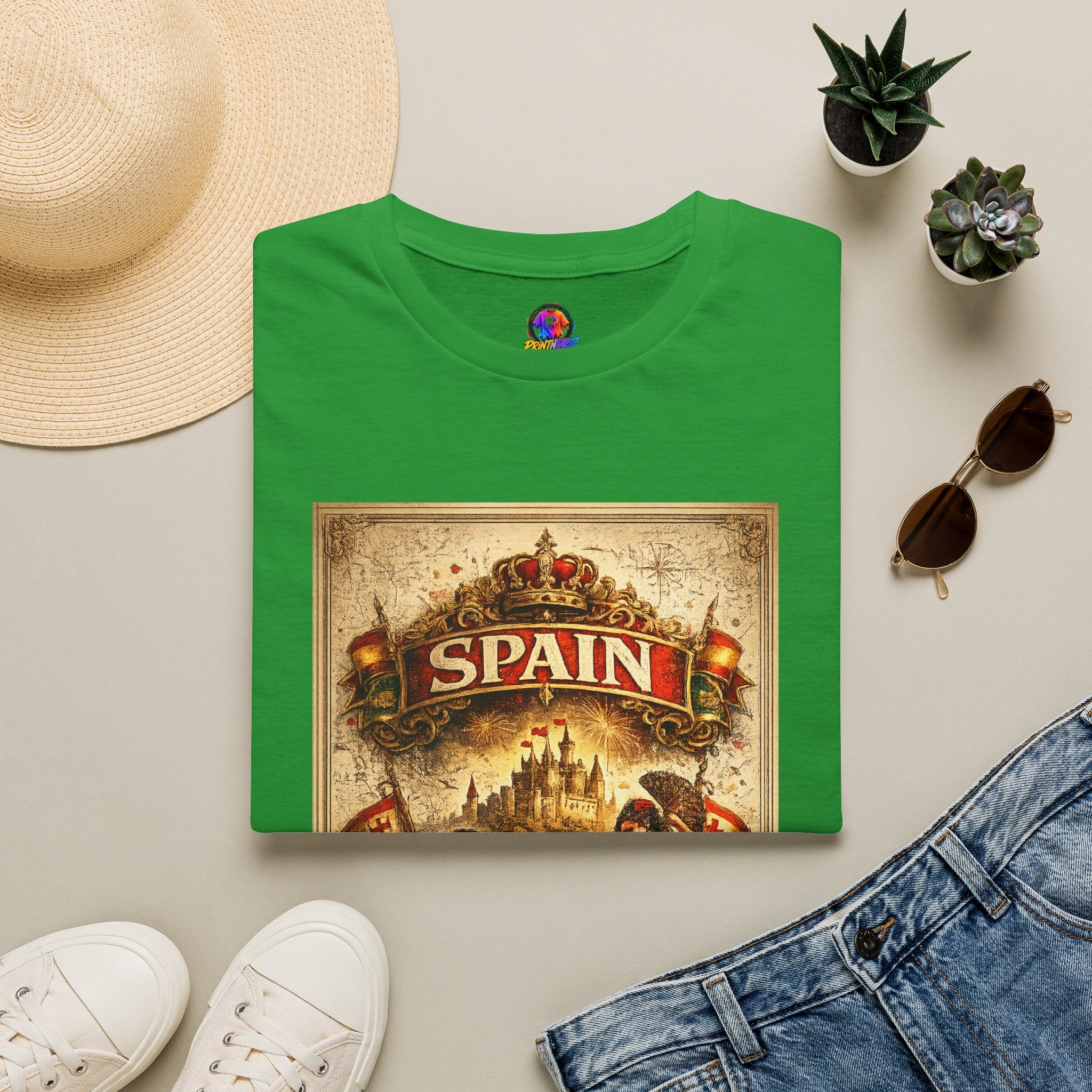 Spain Vintage Travel Graphic T‑Shirt — Retro Spanish Landmark Tee