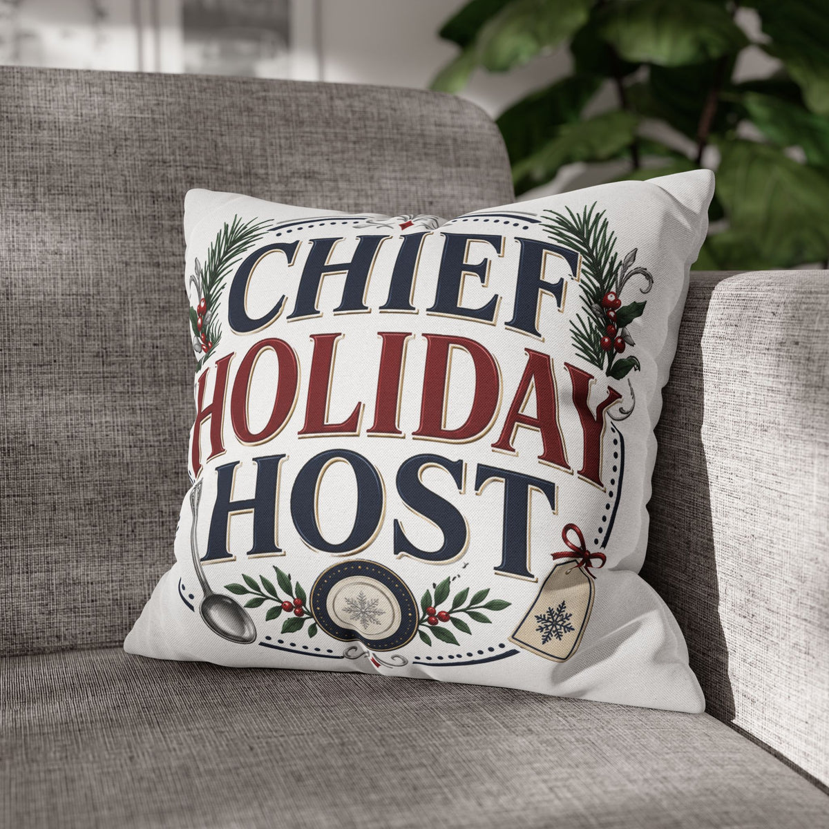Christmas Chief Holiday Host Decorative Pillowcase