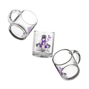 Glass Mug — "Unbreakable" Purple Domestic Violence Awareness Ribbon Design (10 oz)