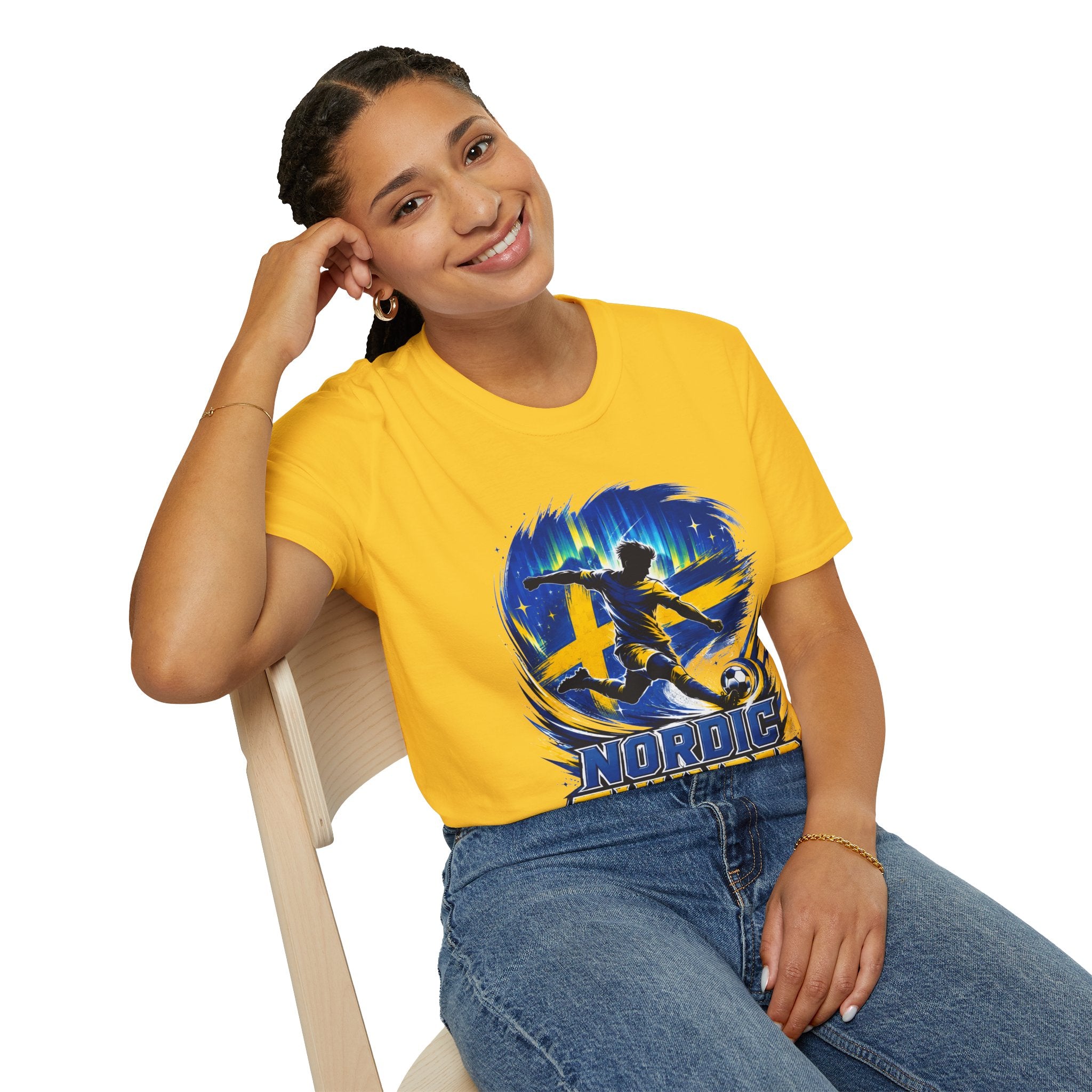 Sweden Nordic Thunder Soccer T-Shirt — Sweden Football Fan Tee