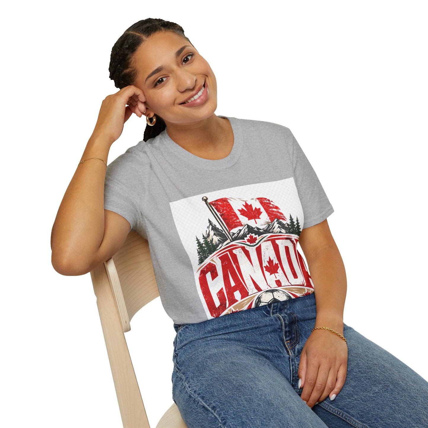 Canada Soccer T‑Shirt — Canadian Flag & Maple Leaf Crest