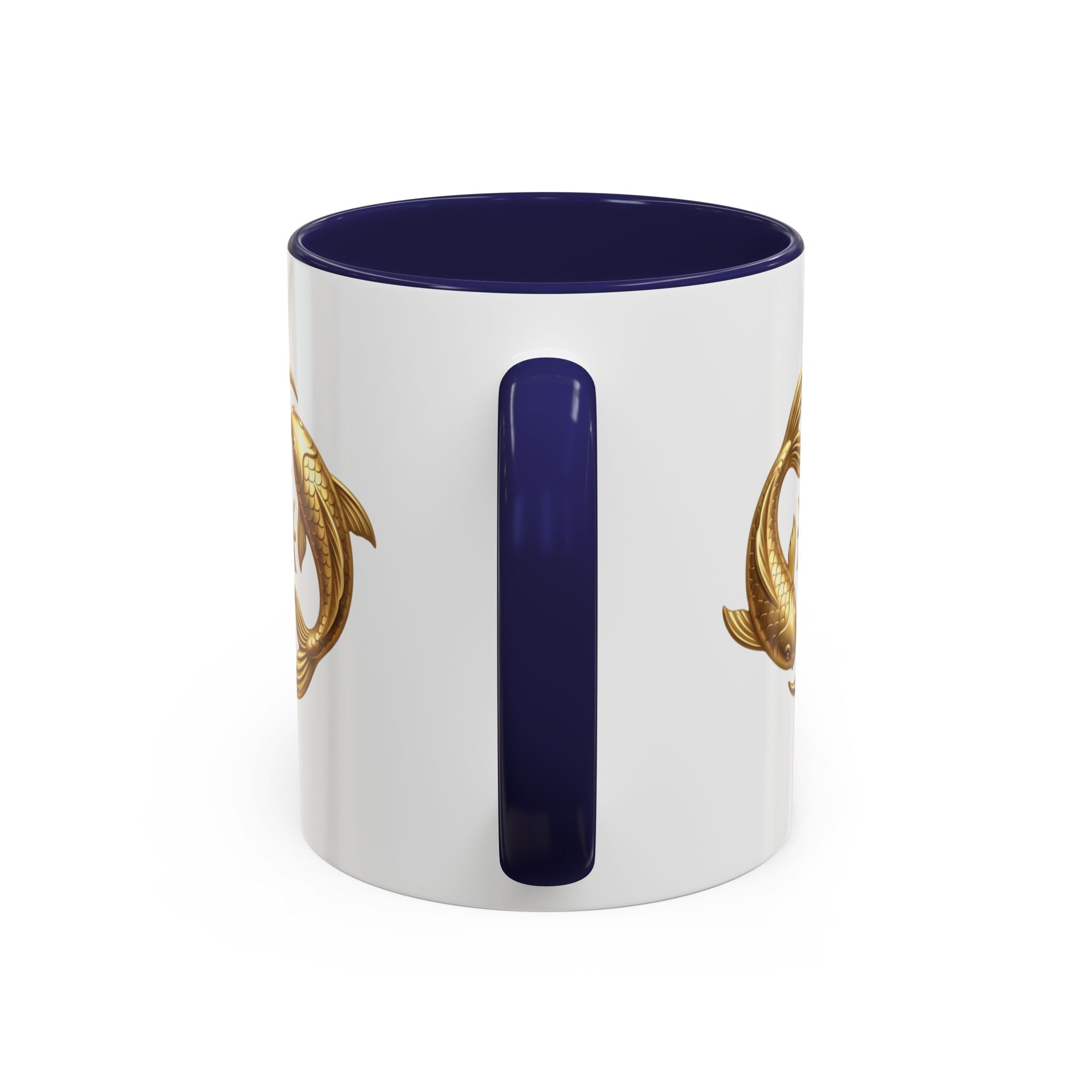 Pisces Zodiac Coffee Mug – Gold Koi Fish Horoscope Accent Mug
