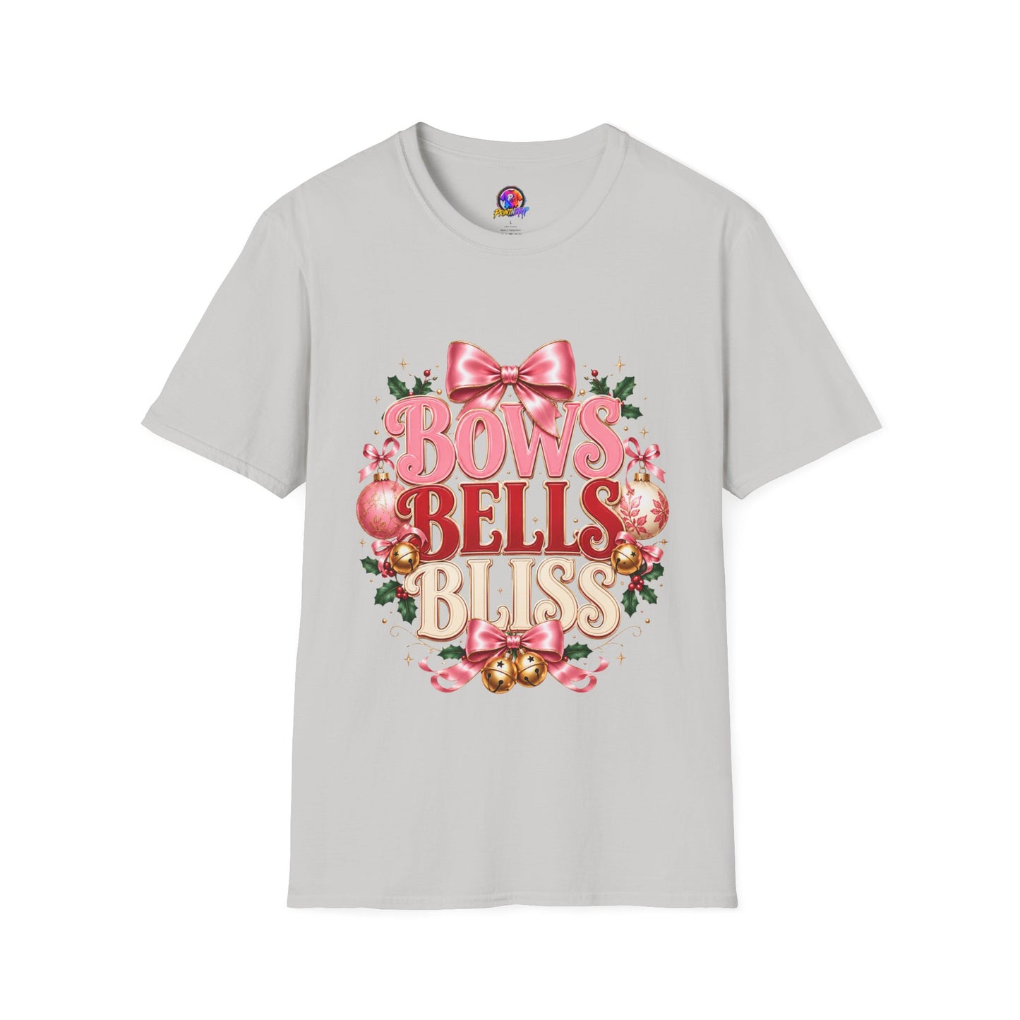 T-Shirt — Bows Bells Bliss Christmas Graphic Tee