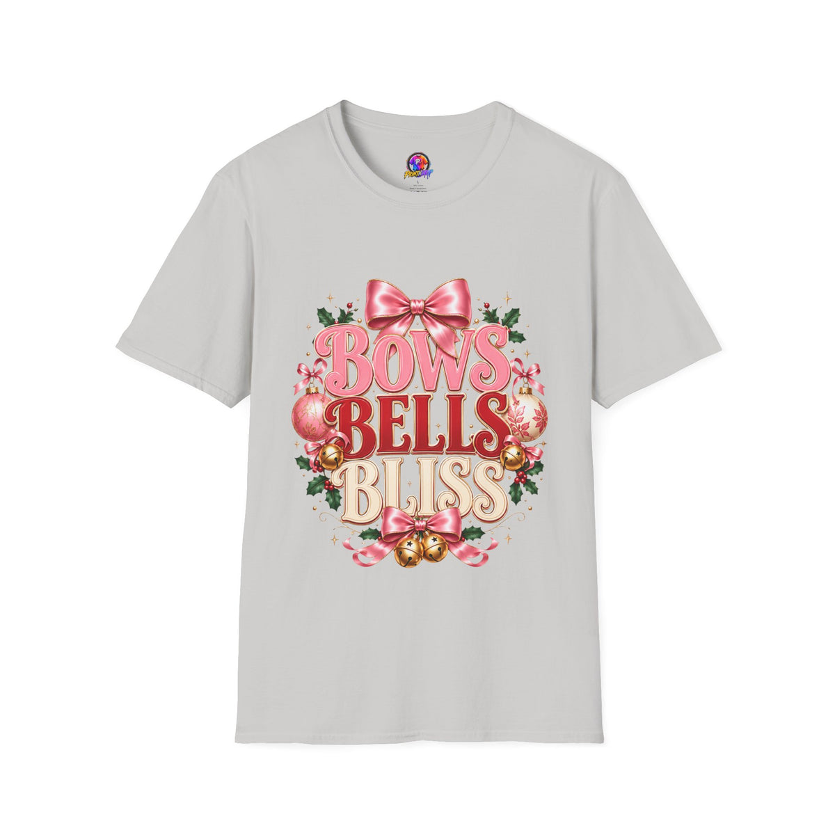 T-Shirt — Bows Bells Bliss Christmas Graphic Tee