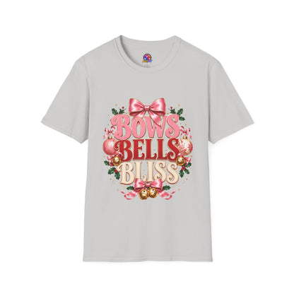 T-Shirt — Bows Bells Bliss Christmas Graphic Tee