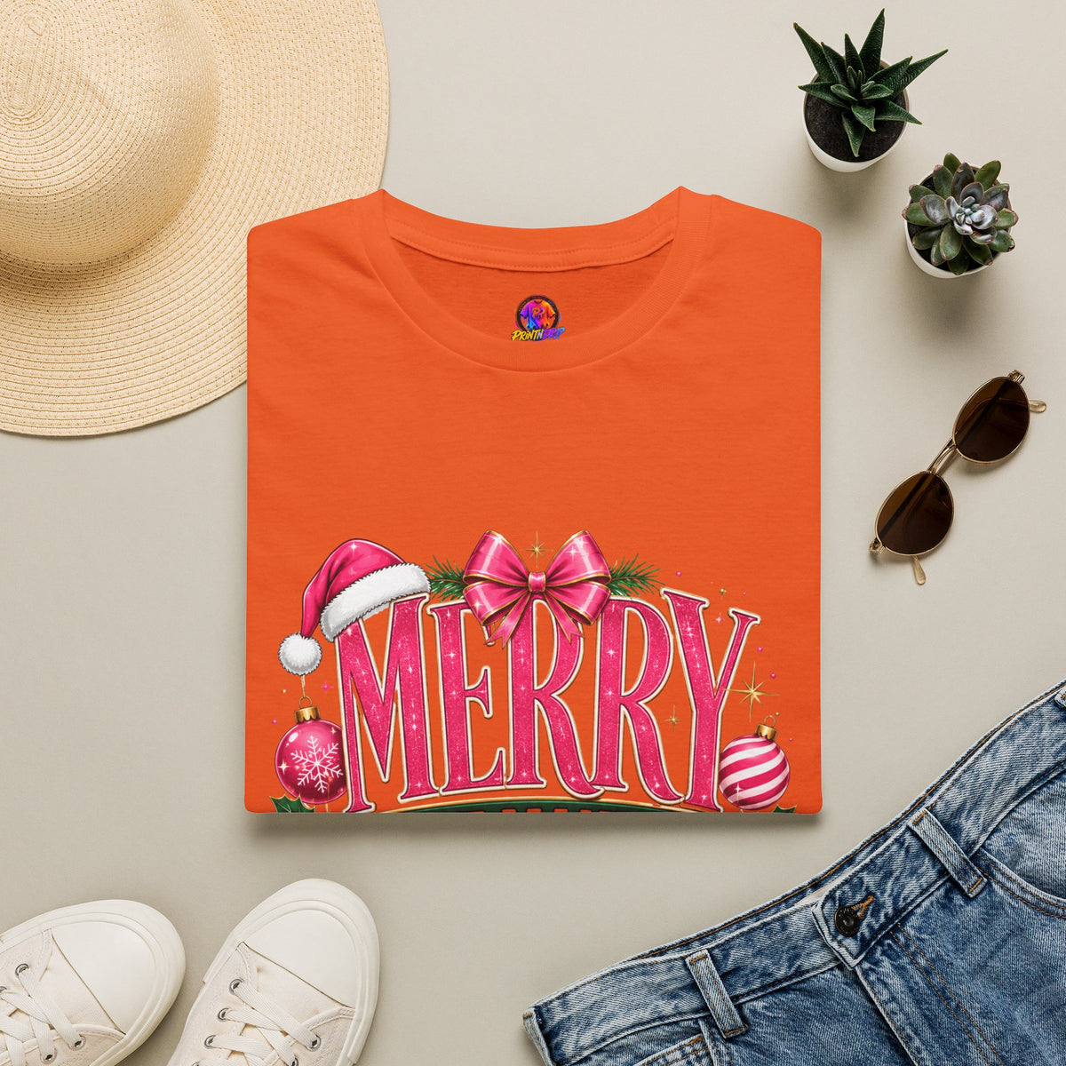 Christmas T-Shirt — "Merry But Make It Pink" Holiday Tee