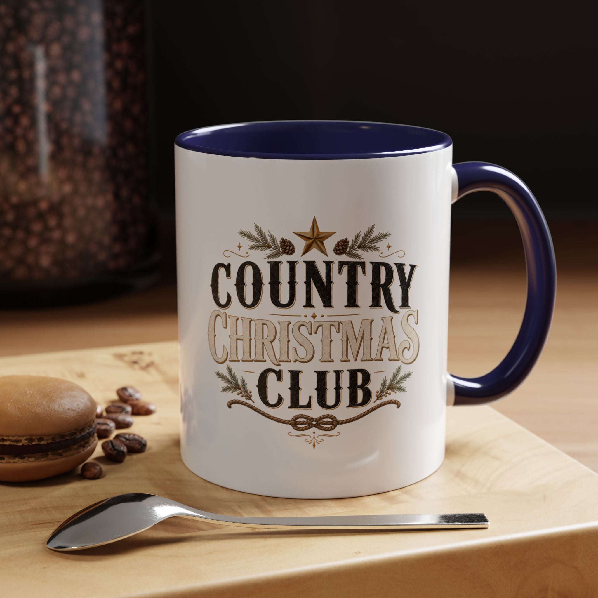 Christmas Country Christmas Club Accent Coffee Mug — Festive Rustic Holiday Coffee Cup