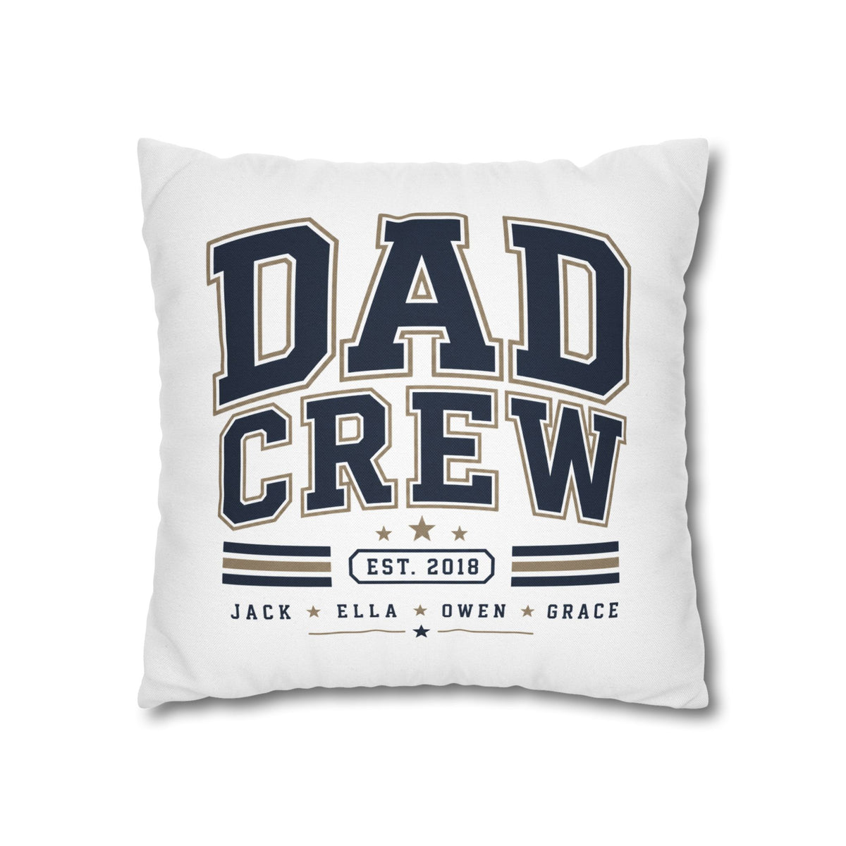 Dad Crew Decorative Pillowcase Milo Bailey Dog Dad Mom – Personalized Family Name Accent