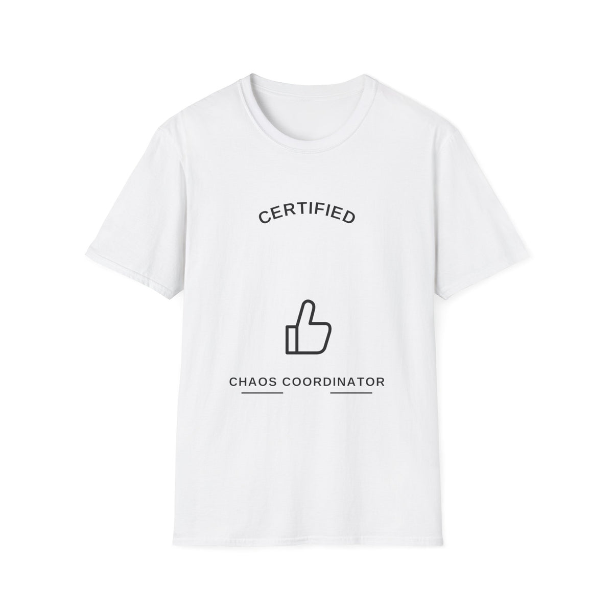 Certified Chaos Coordinator Thumbs Up Funny Teacher Mom White Graphic Tee - Trending Now - September 2026