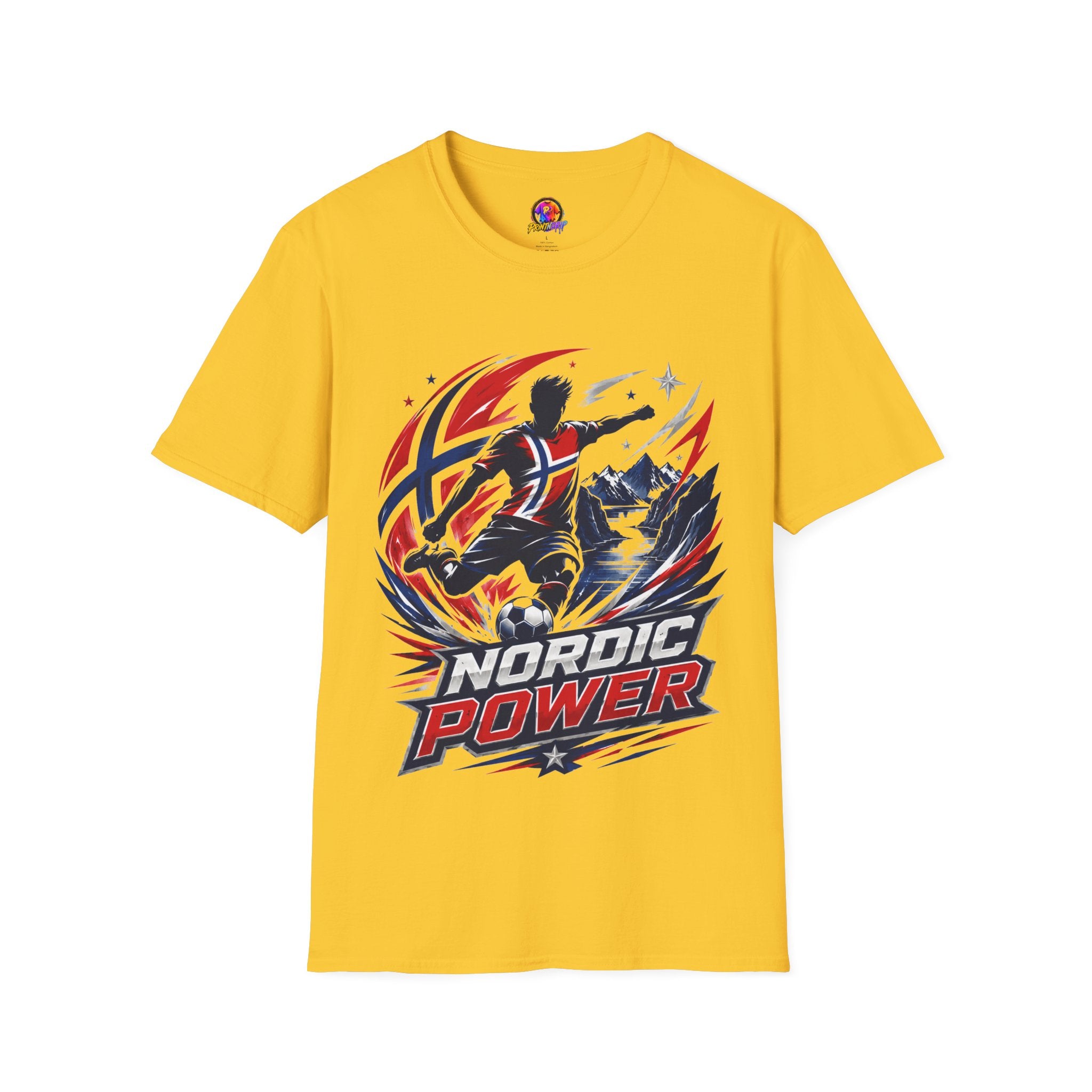 Norway Nordic Power T-Shirt — Viking Flag Silhouette Graphic Tee