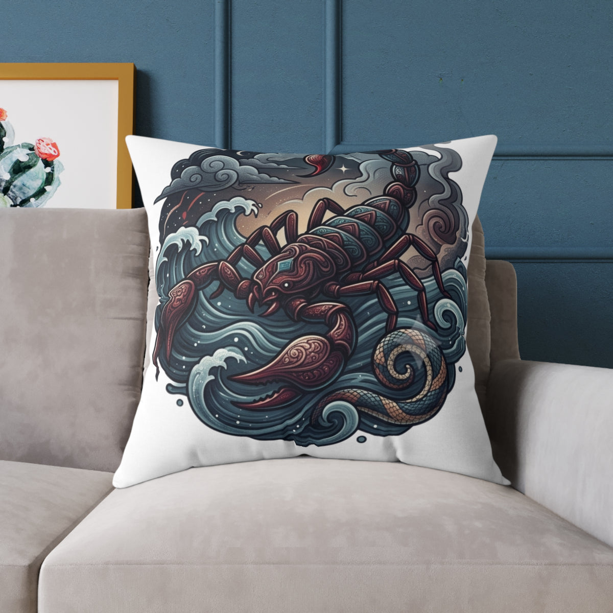Scorpio Zodiac Square Poly Canvas Pillow
