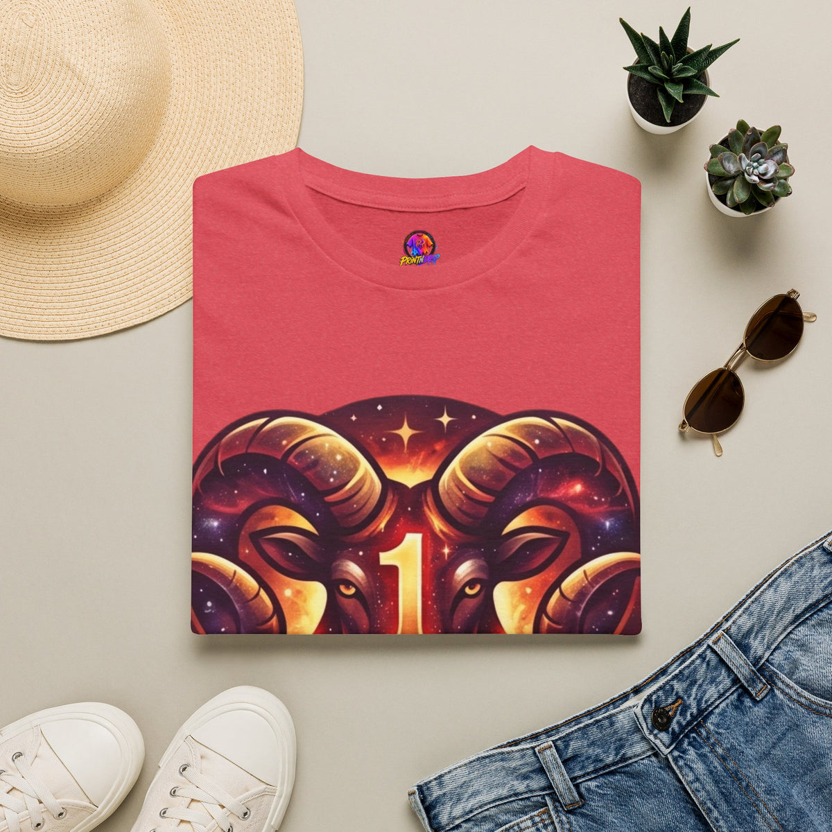 Aries Zodiac Ram Graphic T-Shirt — 'First in the Zodiac' Astrology Tee