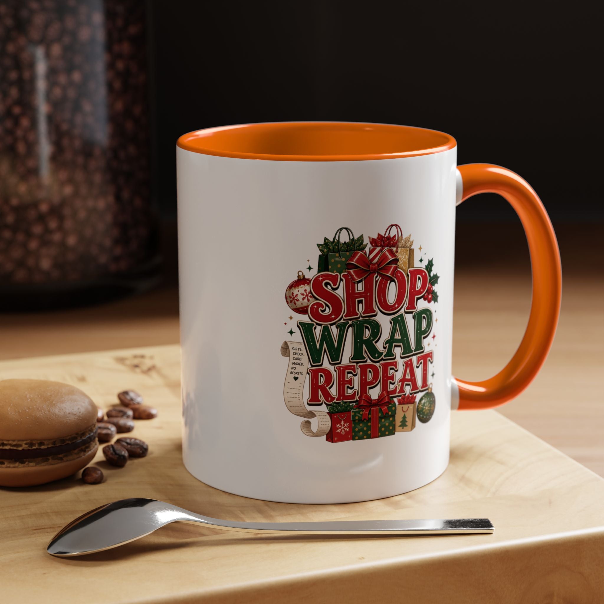Shop Wrap Repeat Christmas Accent Coffee Mug