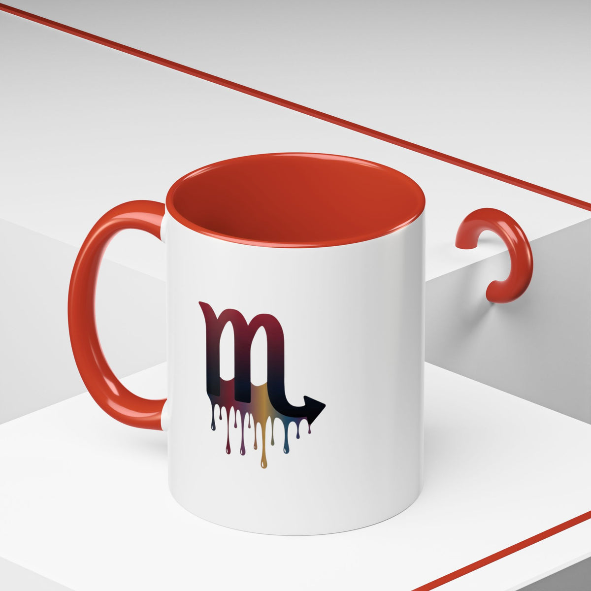 Scorpio Drip Accent Coffee Mug – Zodiac Scorpio Symbol Ceramic Mug