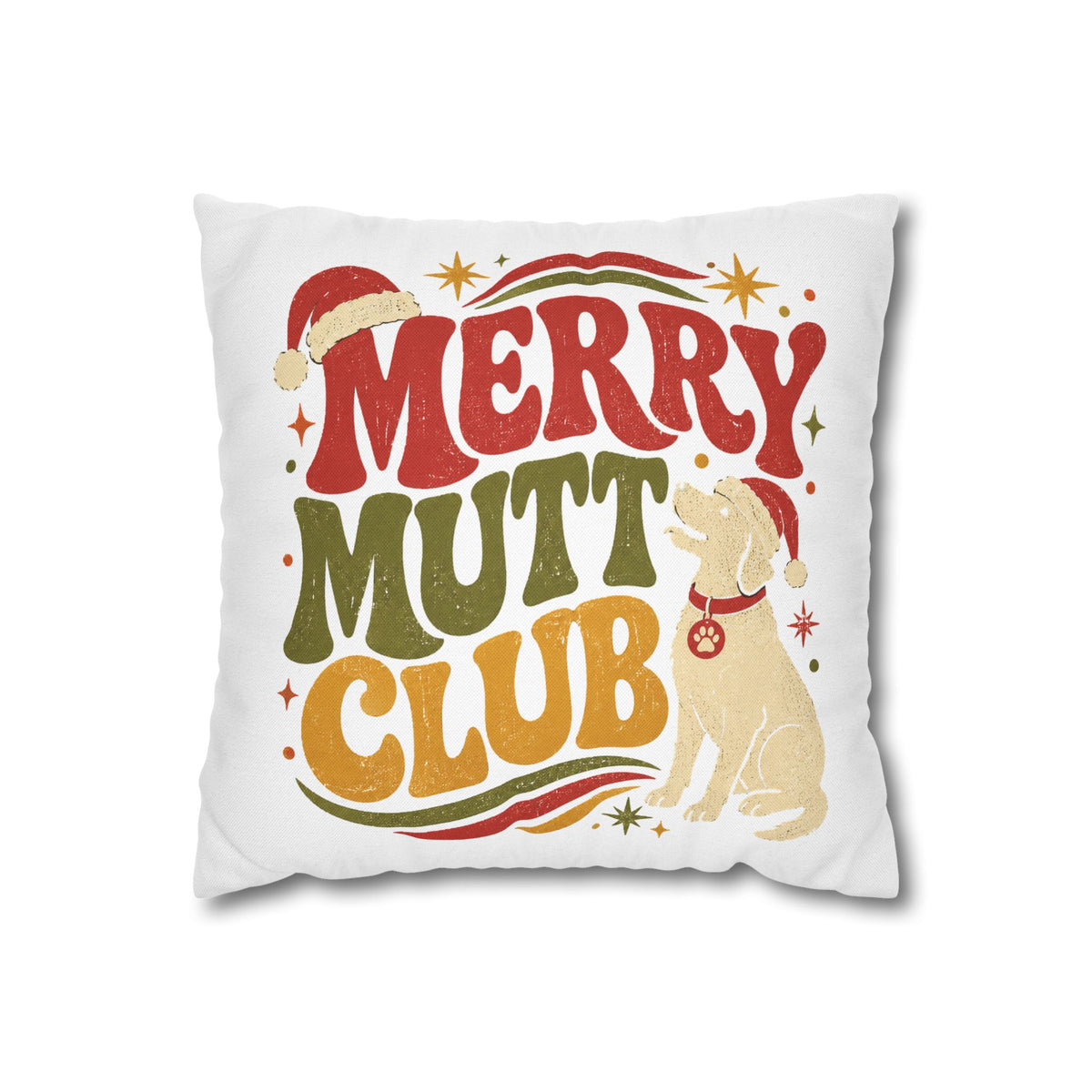 Merry Mutt Club Christmas Pillowcase Modern Day Christmas