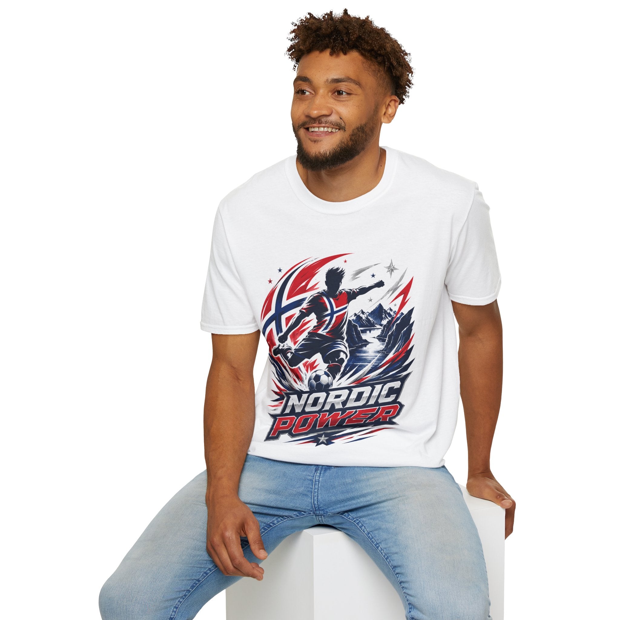 Norway Nordic Power T-Shirt — Viking Flag Silhouette Graphic Tee