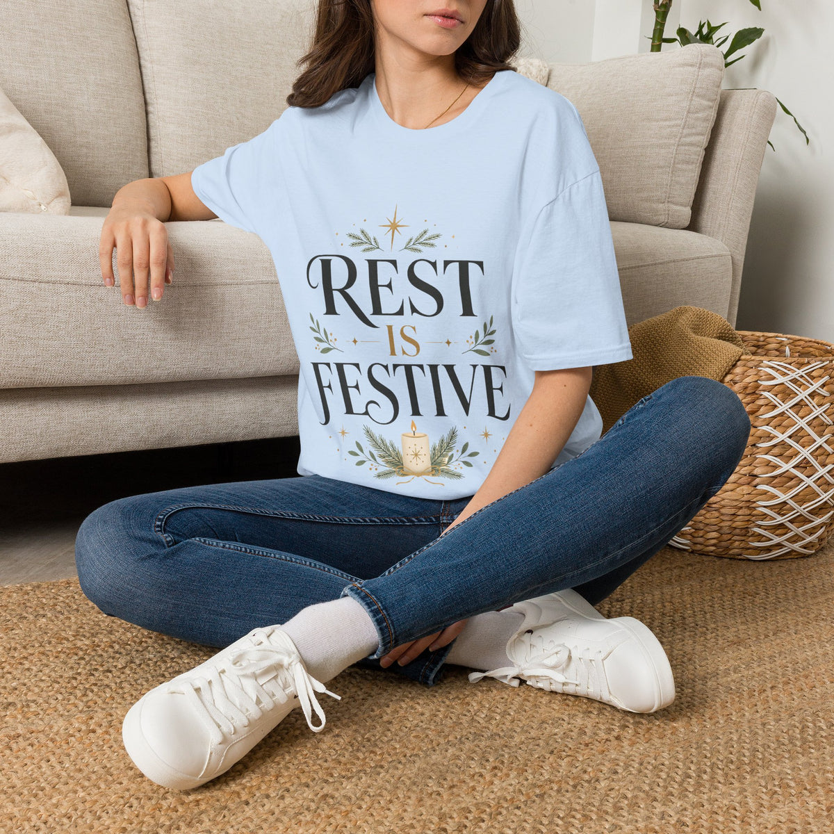 Rest Is Festive T-Shirt — Holiday Cozy Graphic Tee
