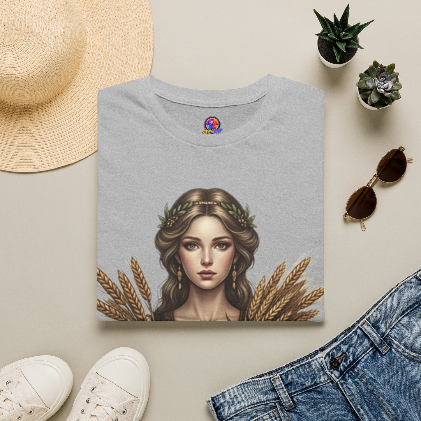 Goddess of Harvest T‑Shirt — Wheat Maiden Graphic Tee