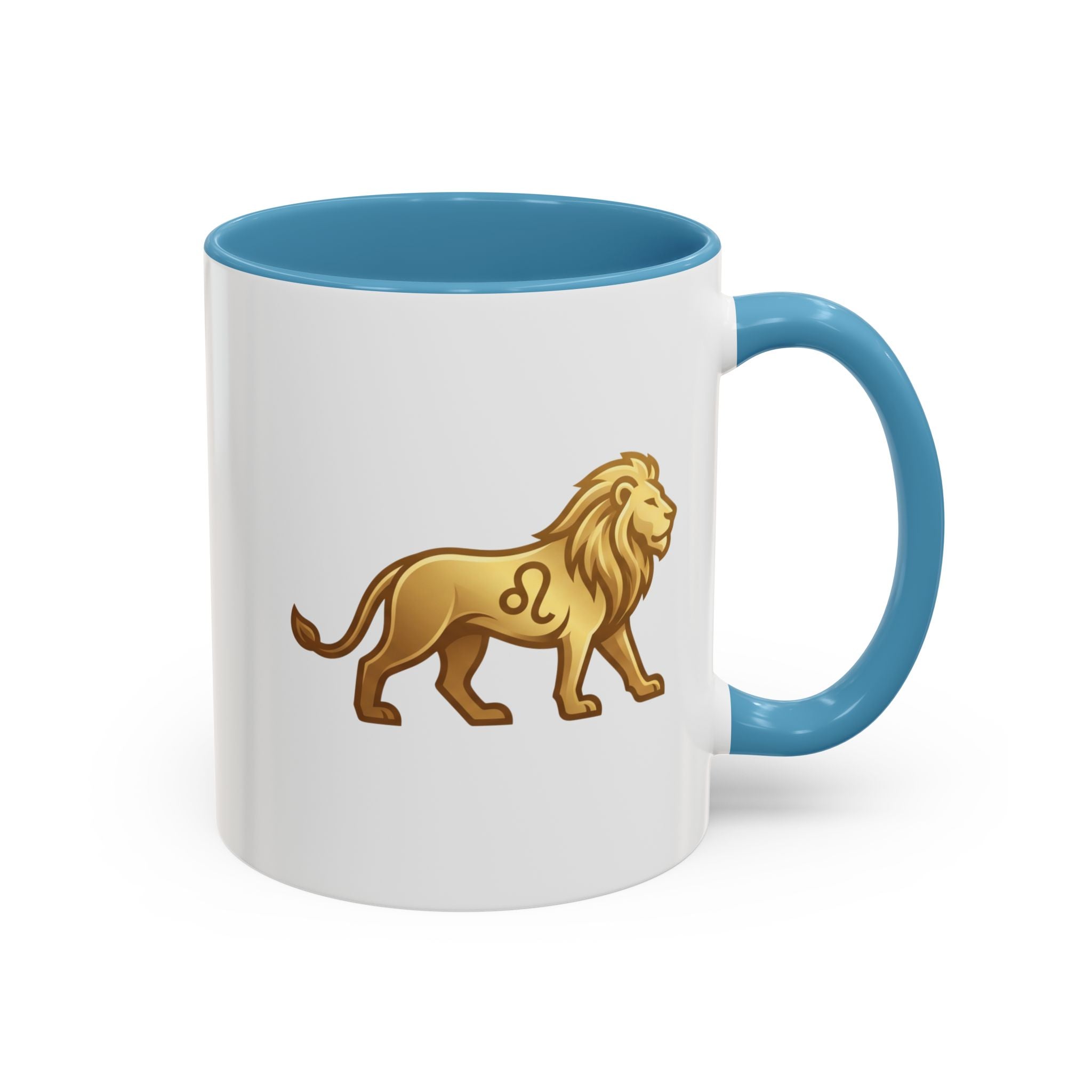 Leo Zodiac Coffee Mug — Gold Lion Accent Mug for Astrology Lovers
