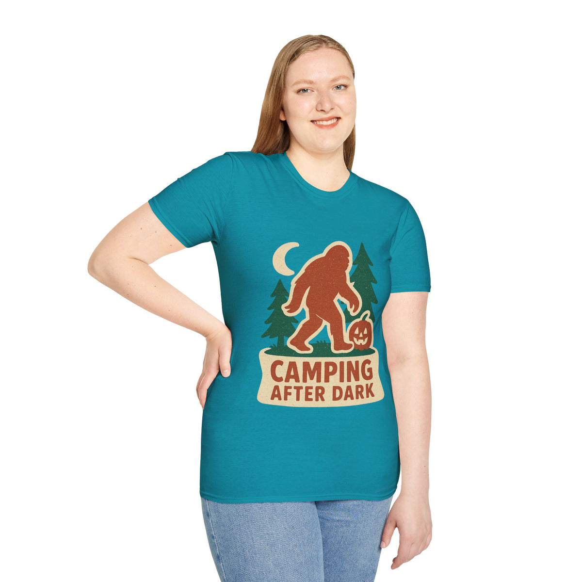 Camping After Dark T‑Shirt — Retro Bigfoot Camp Graphic Tee - Trending Now - August 2026