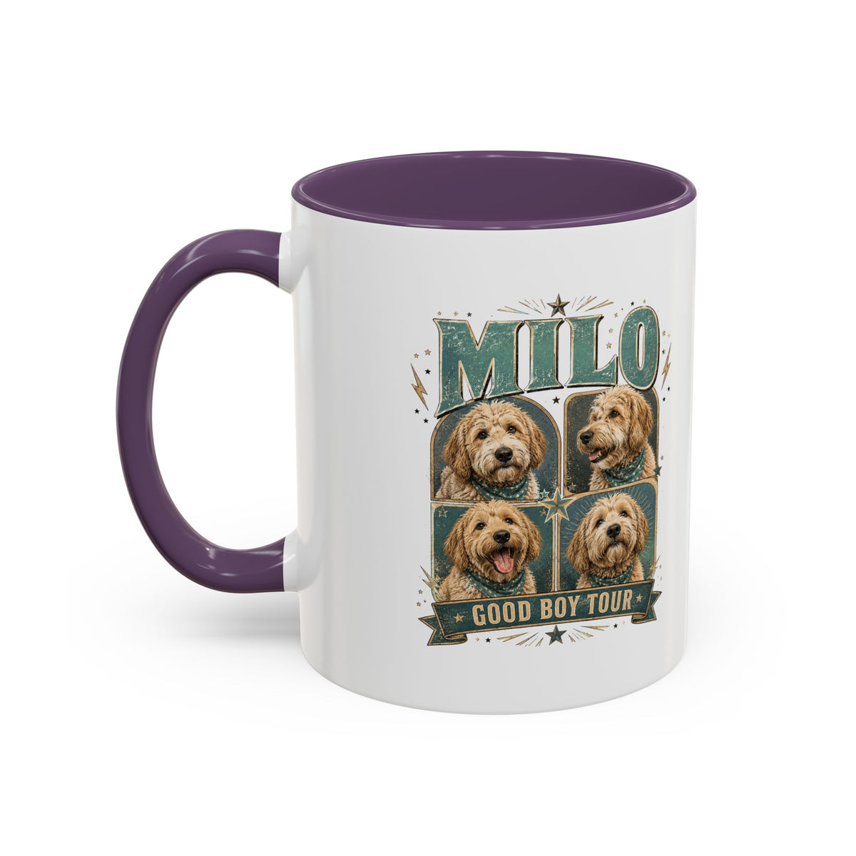 Milo Bailey Dog Dad Mom Milo 'Good Boy Tour' Accent Coffee Mug – Personalized Dog Lover Gift