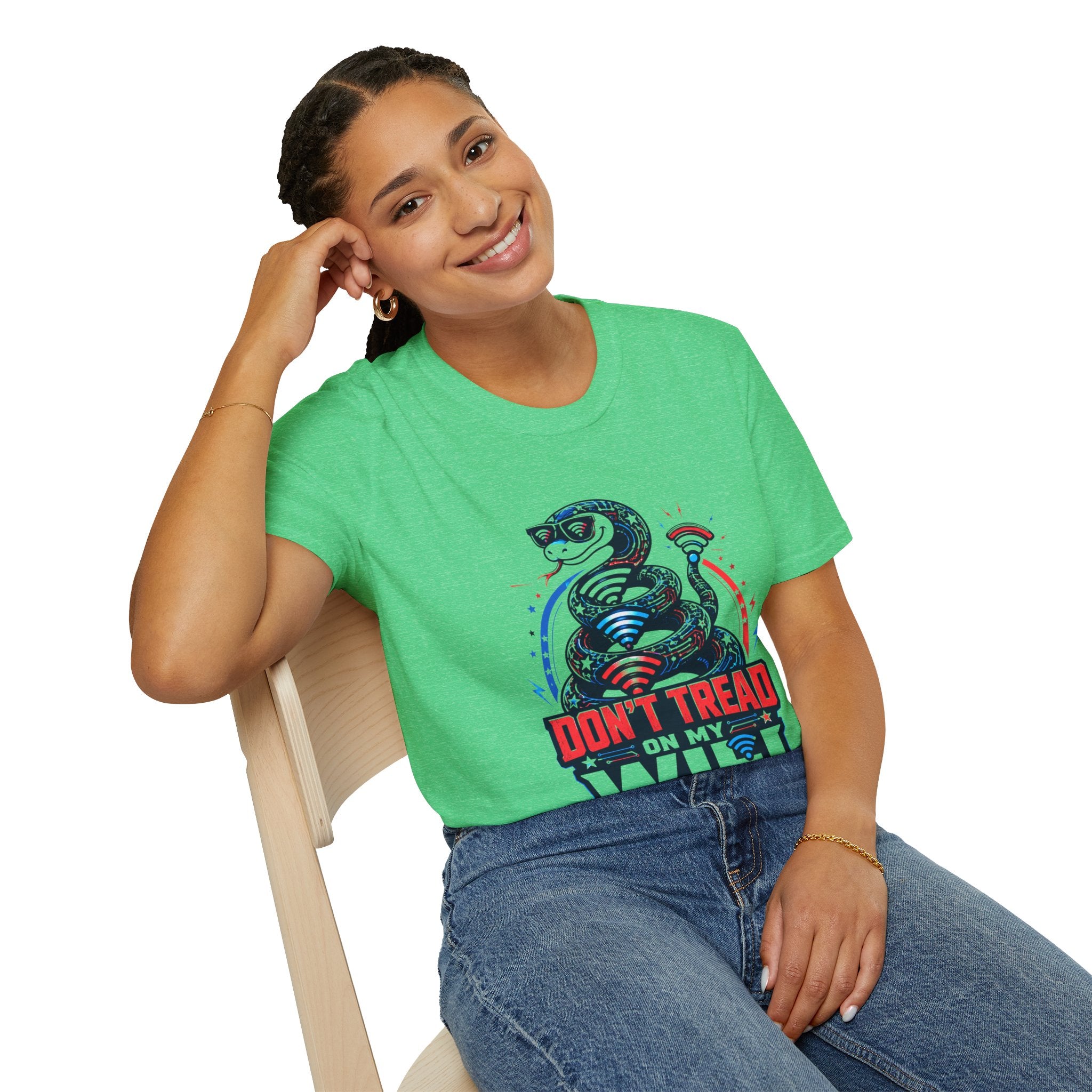 Don’t Tread on My WiFi T-Shirt — Patriotic Gadsden Snake WiFi Tee