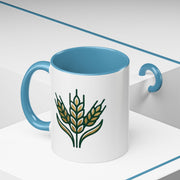 Virgo Zodiac Wheat Ear Accent Coffee Mug – Rustic Farmhouse Tea Cup