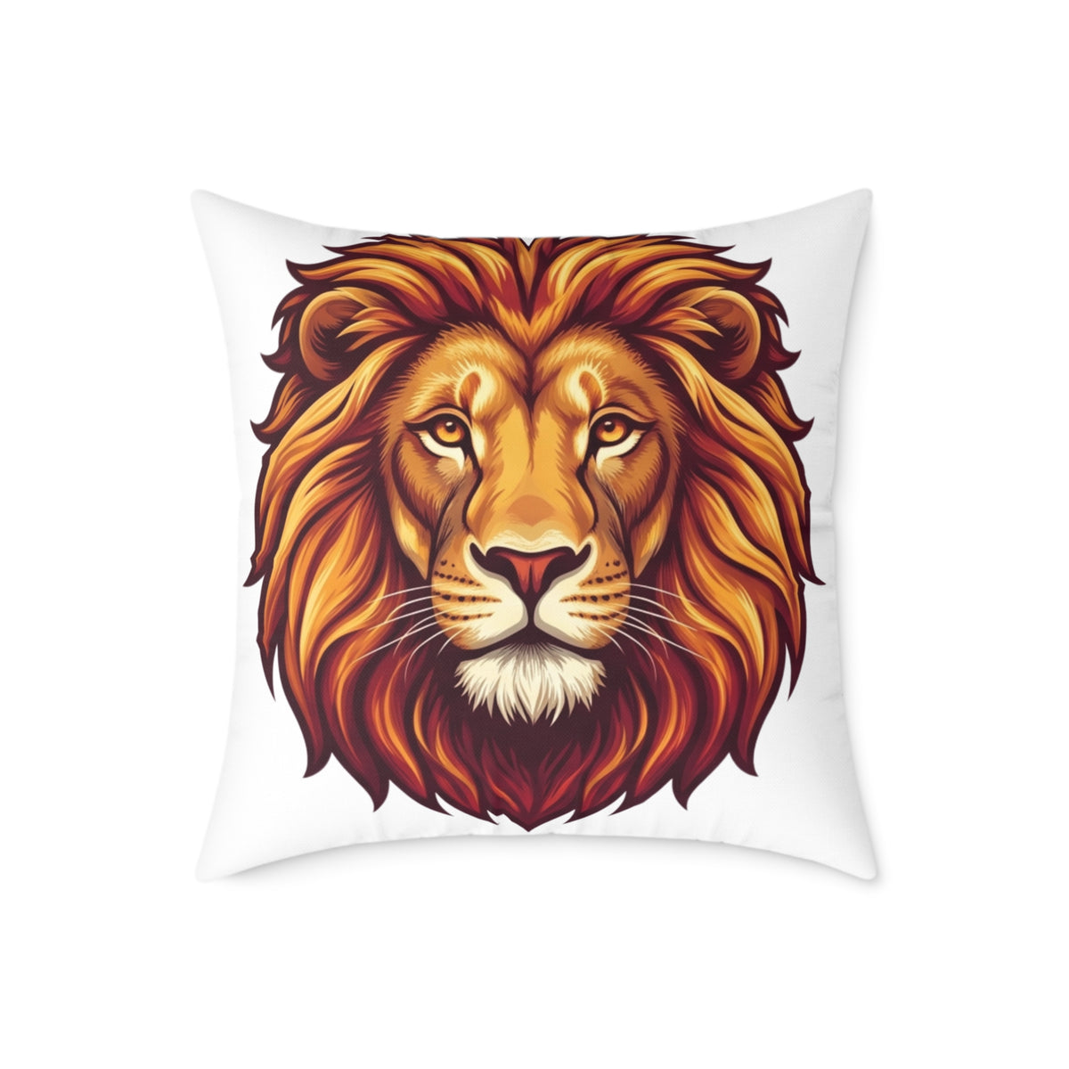 Leo Zodiac Lion Head Astrological Square Poly Canvas Pillow