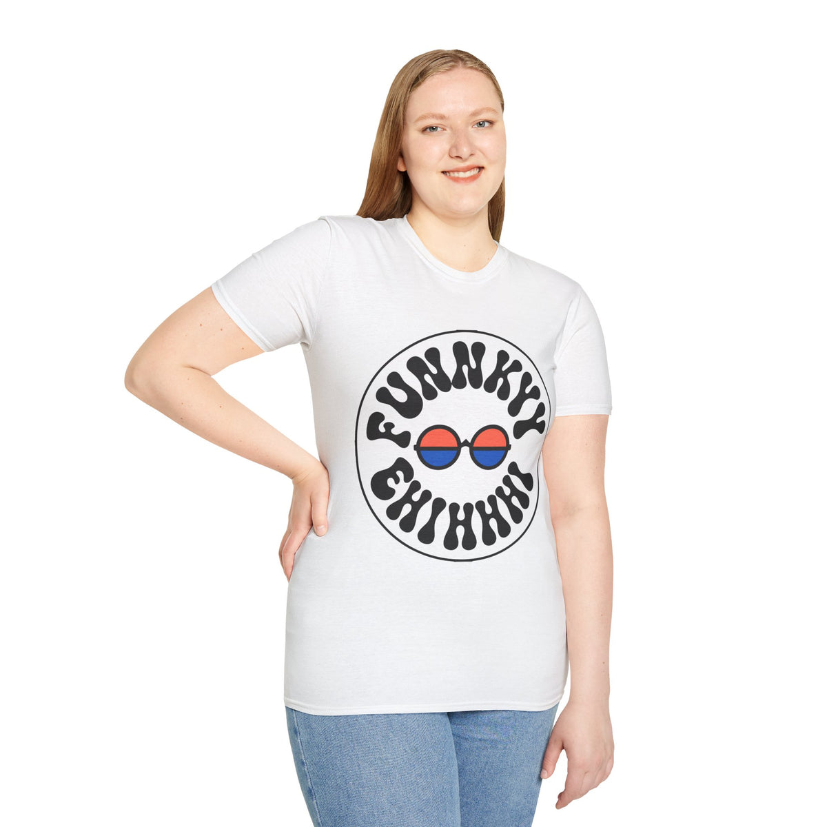 Funky Circle Graphic T-Shirt — Retro Smiley Sunglasses Tee - Trending Now - August 2026