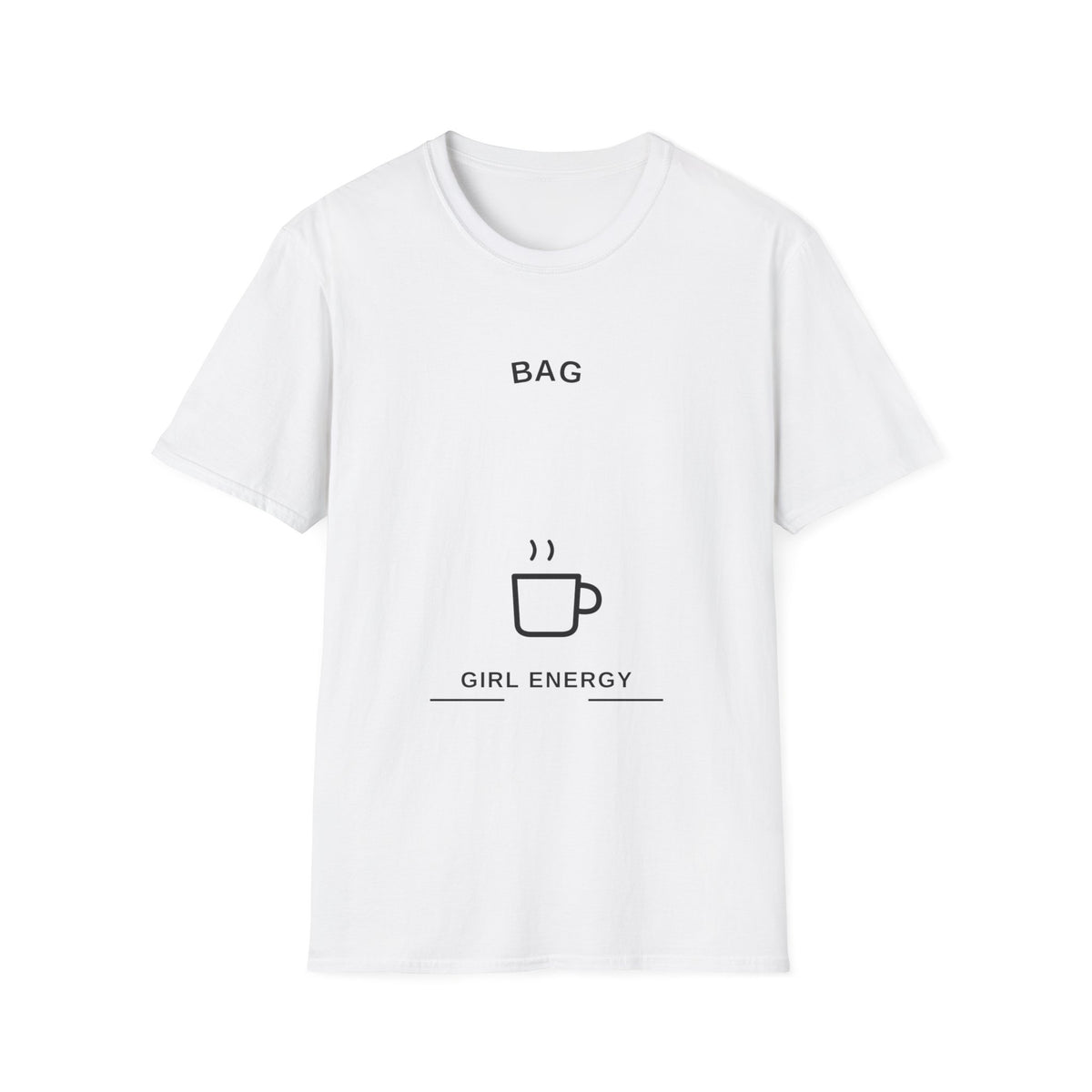 Bag Girl Energy Coffee Mug Minimalist Sassy White Graphic Tee - Trending Now - September 2026