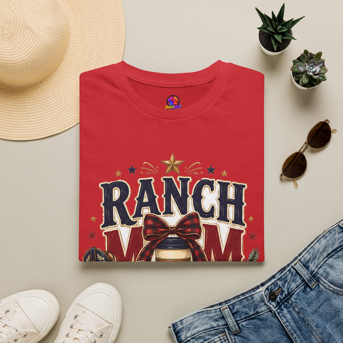 Ranch Mom Holiday Hustle T-Shirt — Festive Western Mom Tee