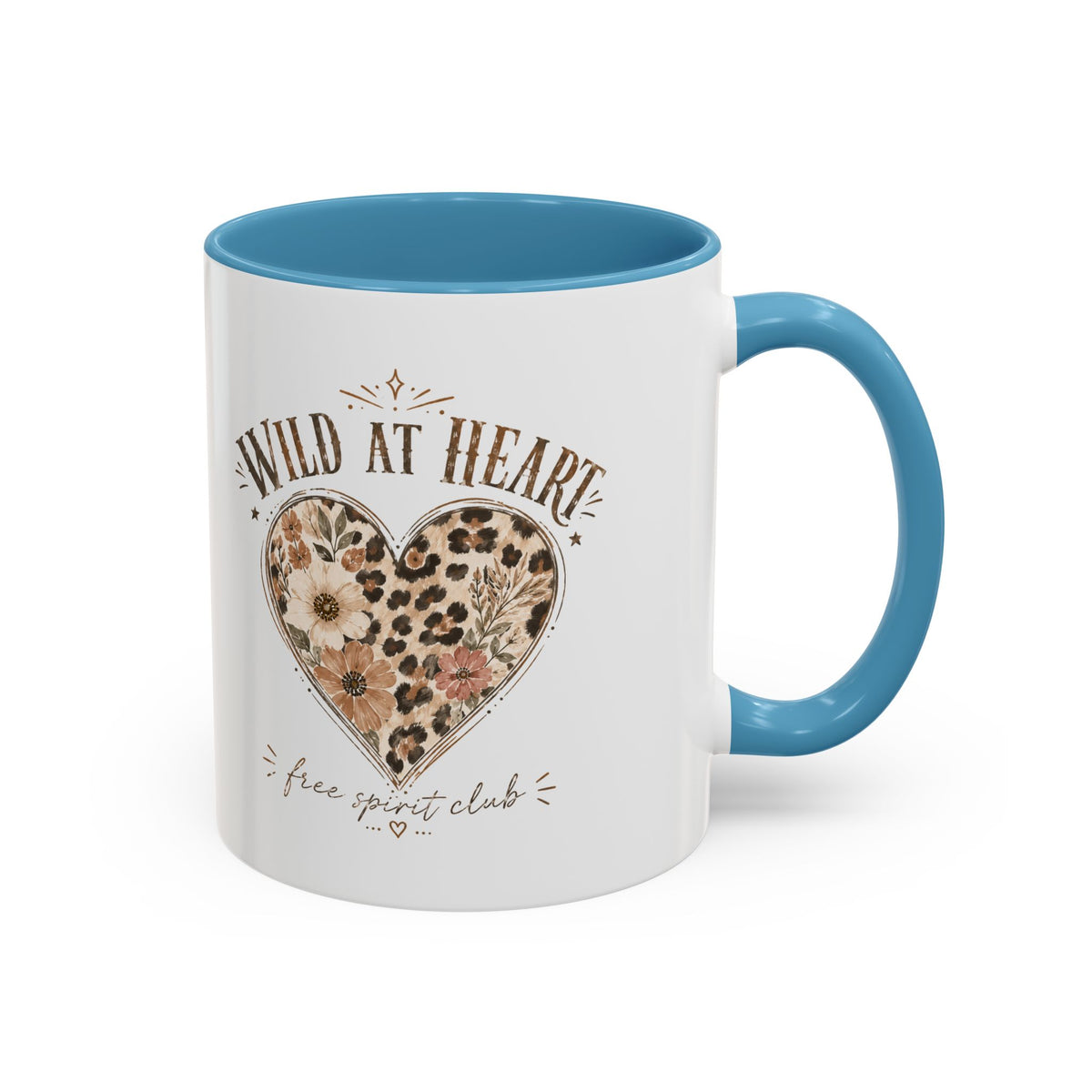 Milo Bailey Dog Dad Mom Wild at Heart Leopard Heart Accent Coffee Mug – Floral Boho